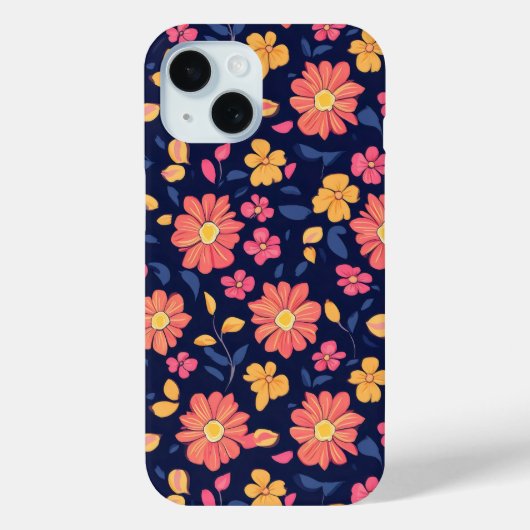Coques Case-Mate iPhone Motif à fleurs rétro (Verso)