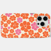 Coques Case-Mate iPhone Motif à fleurs - rose, orange et crème (Verso (horizontal))