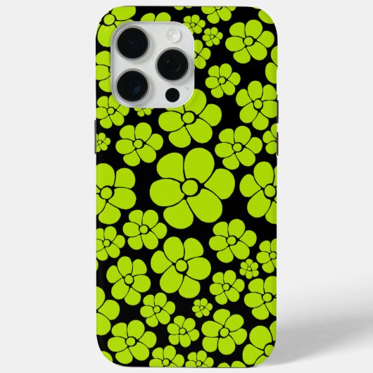 Coques Case-Mate iPhone Motif à fleurs - Vert citron (Verso)