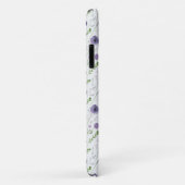 Coques Case-Mate iPhone Motif à fleurs vert pourpre (Dos/Droite)