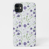 Coques Case-Mate iPhone Motif à fleurs vert pourpre (Dos)