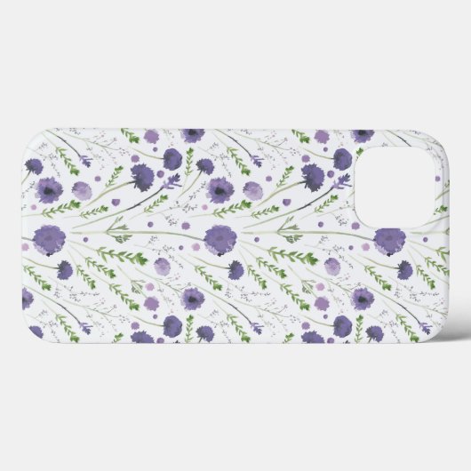 Coques Case-Mate iPhone Motif à fleurs vert pourpre Coque-Mate iPhone (Verso (horizontal))