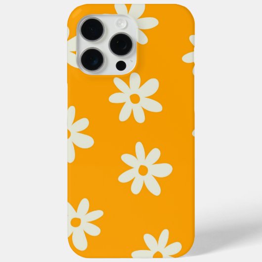Coques Case-Mate iPhone Motif à fleurs Yellow White Retro (Verso)