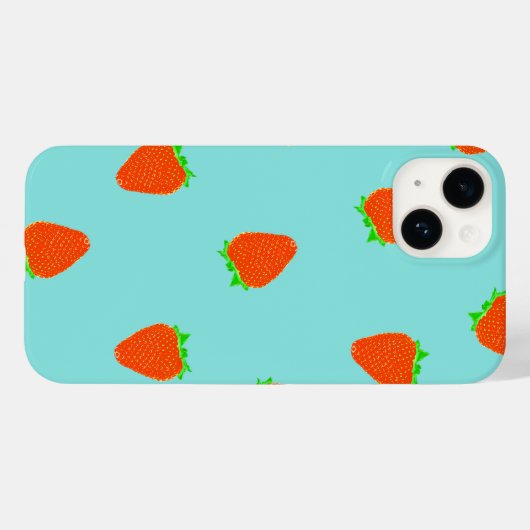 Coques Case-Mate iPhone motif à fraise (Verso (horizontal))