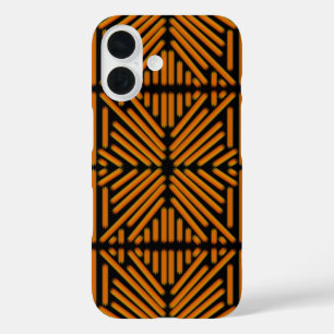 Coques iPhone 16 Motif à lignes symétriques d'art de gribouillis de