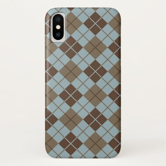 Coques Case-Mate iPhone Motif à motifs de losanges dans le bleu et le (Dos)