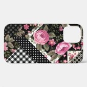 Coques Case-Mate iPhone motif à patchwork floral transparent avec géométri (Verso (horizontal))