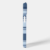 Coques Case-Mate iPhone Motif à plaid bleu et blanc de la Marine (Verso / Droite)