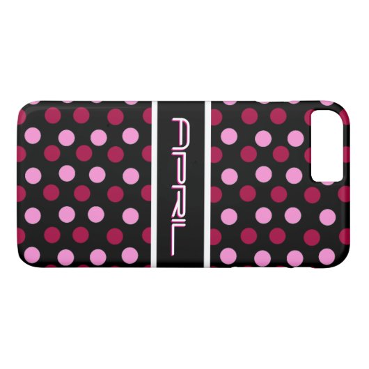 Coques Case-Mate iPhone Motif à points magenta rose (Dos (Horizontal))