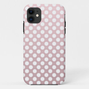 Coques Pour iPhone Motif à points polka rose et blanc