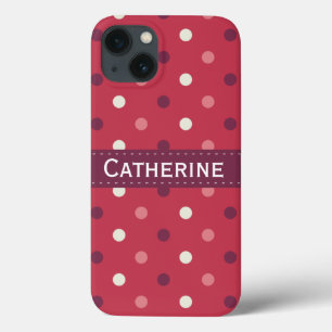 Case-Mate iPhone Case Motif à points polka rose et blanc