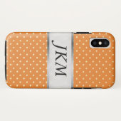 Coques Case-Mate iPhone motif à points stylé (orange) (Dos (Horizontal))