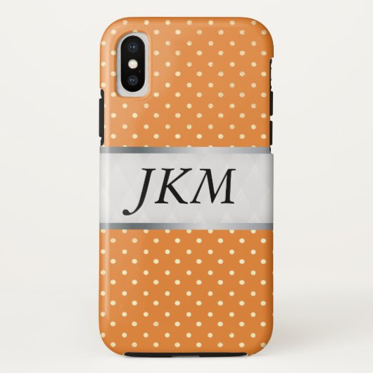 Coques Case-Mate iPhone motif à points stylé (orange) (Dos)