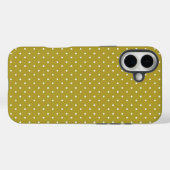 Coques Case-Mate iPhone Motif à pois blancs jaune moutarde (Verso (horizontal))