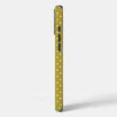 Coques Case-Mate iPhone Motif à pois blancs jaune moutarde (Verso / Gauche)