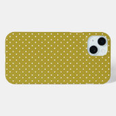 Coques Case-Mate iPhone Motif à pois blancs jaune moutarde (Verso (horizontal))