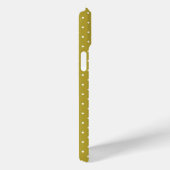 Coques Case-Mate iPhone Motif à pois blancs jaune moutarde (Verso / Droite)