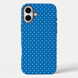 Coques iPhone 16 Plus Motif à pois bleu sur fond uni