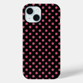 Coques Case-Mate iPhone Motif à pois noir rose classique (Verso)