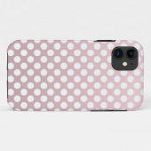 Coques Case-Mate iPhone Motif à pois rose et blanc (Dos (Horizontal))