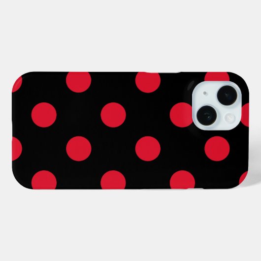 Coques Case-Mate iPhone motif à pois rouges (Verso (horizontal))