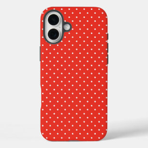 Coques iPhone 16 Plus Motif à pois sur fond rouge sans couture