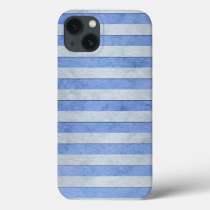 Etui iPhone Case-Mate Motif à rayures aquarelle bleu clair et gris