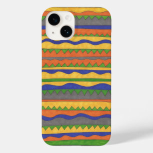 Coque Pour iPhone 14 Motif à rayures colorées