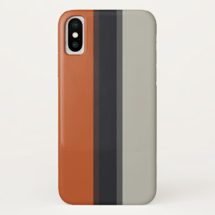 Coque Case-Mate Pour iPhone Motif à rayures gris argent rouge orange moderne