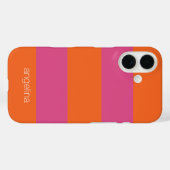 Coques Case-Mate iPhone Motif à rayures moderne avec nom personnalisé (Verso (horizontal))
