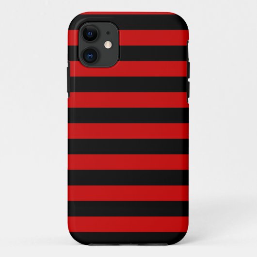 Coques Case-Mate iPhone Motif à rayures noires et rouges gras (Dos)