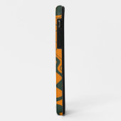 Coques Case-Mate iPhone Motif à rayures ondulées (orange, blanc, gris) (Dos/Gauche)