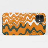 Coques Case-Mate iPhone Motif à rayures ondulées (orange, blanc, gris) (Dos (Horizontal))