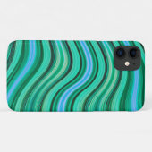 Coques Case-Mate iPhone Motif à rayures ondulées vertes et bleues (Dos (Horizontal))