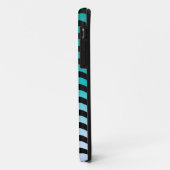 Coques Case-Mate iPhone Motif à rayures turquoise ondulées (Dos/Gauche)