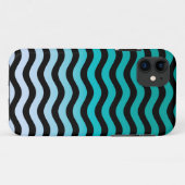 Coques Case-Mate iPhone Motif à rayures turquoise ondulées (Dos (Horizontal))