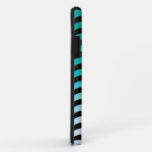 Coques Case-Mate iPhone Motif à rayures turquoise ondulées (Dos/Droite)