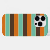 Coques Case-Mate iPhone Motif à rayures vert, noir et orange (Verso (horizontal))