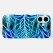 Coques Case-Mate iPhone Motif à répétition électrique bleu brillant (Verso (horizontal))