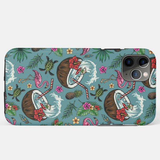 Coques Case-Mate iPhone Motif à thème tropical surf rétro (Dos (Horizontal))