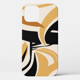 Case-Mate iPhone Case Motif à vague abstraite colorée sur beige. VINTAGE