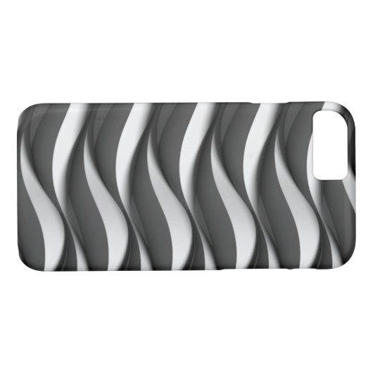 Coques Case-Mate iPhone motif à vague noir et blanc (Dos (Horizontal))