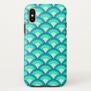 Etui iPhone Case-Mate Motif à vagues Art déco - tons turquoise
