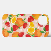 Coques Case-Mate iPhone Motif abstrait avec la fraise (Verso (horizontal))