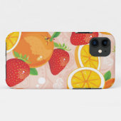 Coques Case-Mate iPhone Motif abstrait avec la fraise (Dos (Horizontal))