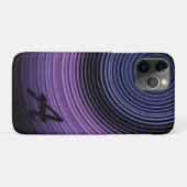 Coques Case-Mate iPhone Motif Abstrait Bleu Contemporain Monogrammé (Dos (Horizontal))