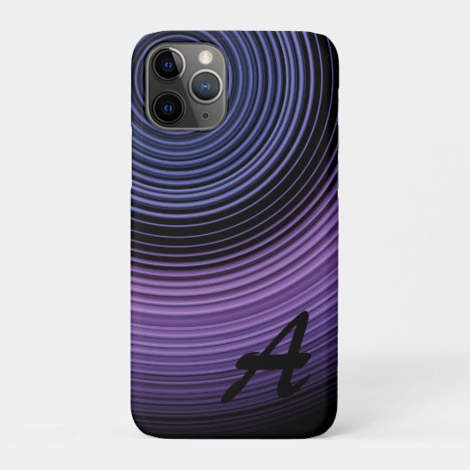 Coques Case-Mate iPhone Motif Abstrait Bleu Contemporain Monogrammé (Dos)