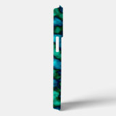 Coques Case-Mate iPhone Motif Abstrait bleu et vert (Verso / Droite)