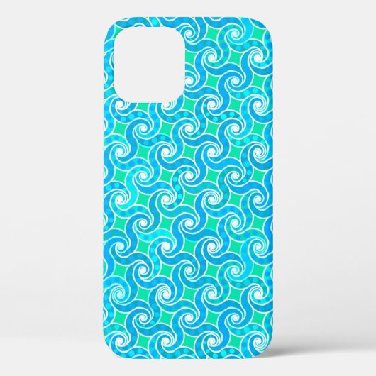 Coques Case-Mate iPhone motif Abstrait - Bleu, Jade vert & Blanc (Verso)