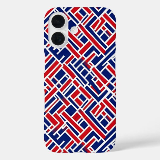 Coques Case-Mate iPhone Motif Abstrait bleu rouge (Verso)